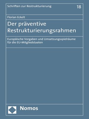 cover image of Der präventive Restrukturierungsrahmen